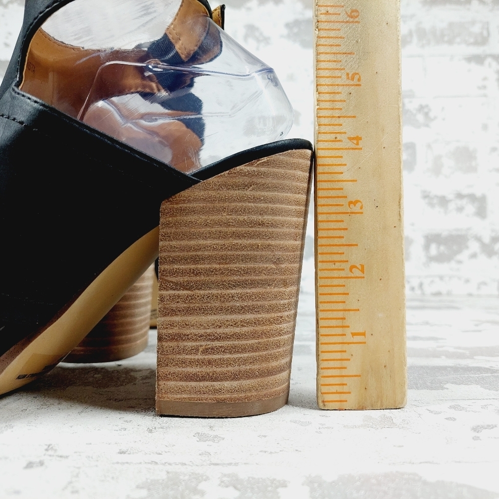 NEW DV Dolce Vita Brista Black Leather Block Heel Sandals M608 - Picture 9 of 12